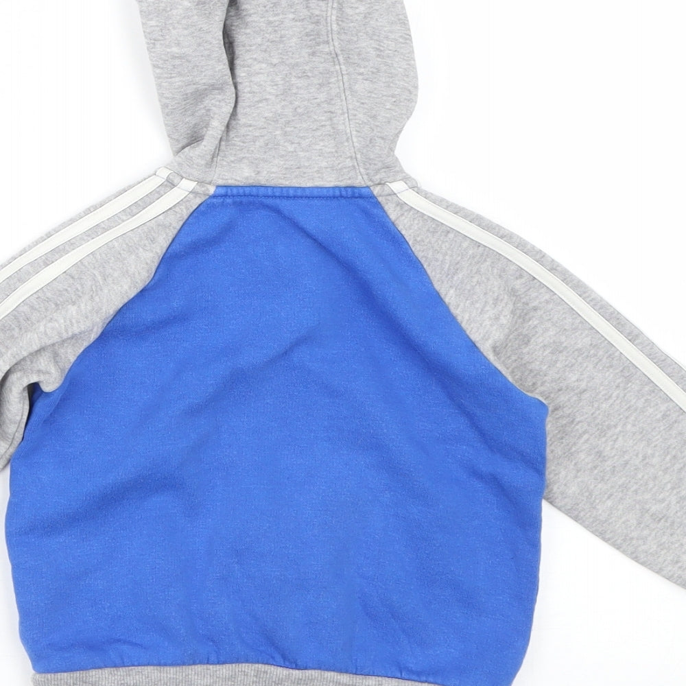 adidas Boys Blue Striped  Full Zip Jumper Size 9-12 Months