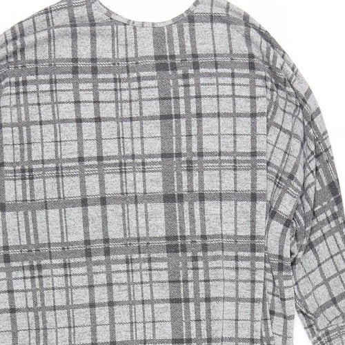 Cameo Rose Womens Grey Check  Basic T-Shirt Size L