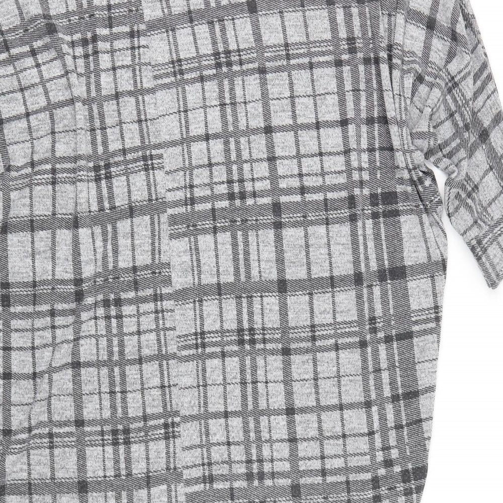 Cameo Rose Womens Grey Check  Basic T-Shirt Size L
