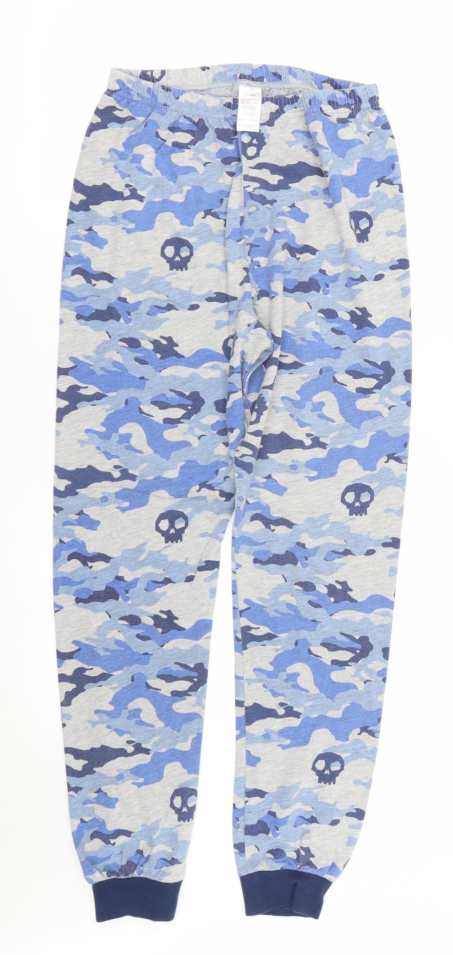 Matalan Boys Grey Camouflage   Pyjama Pants Size 13 Years