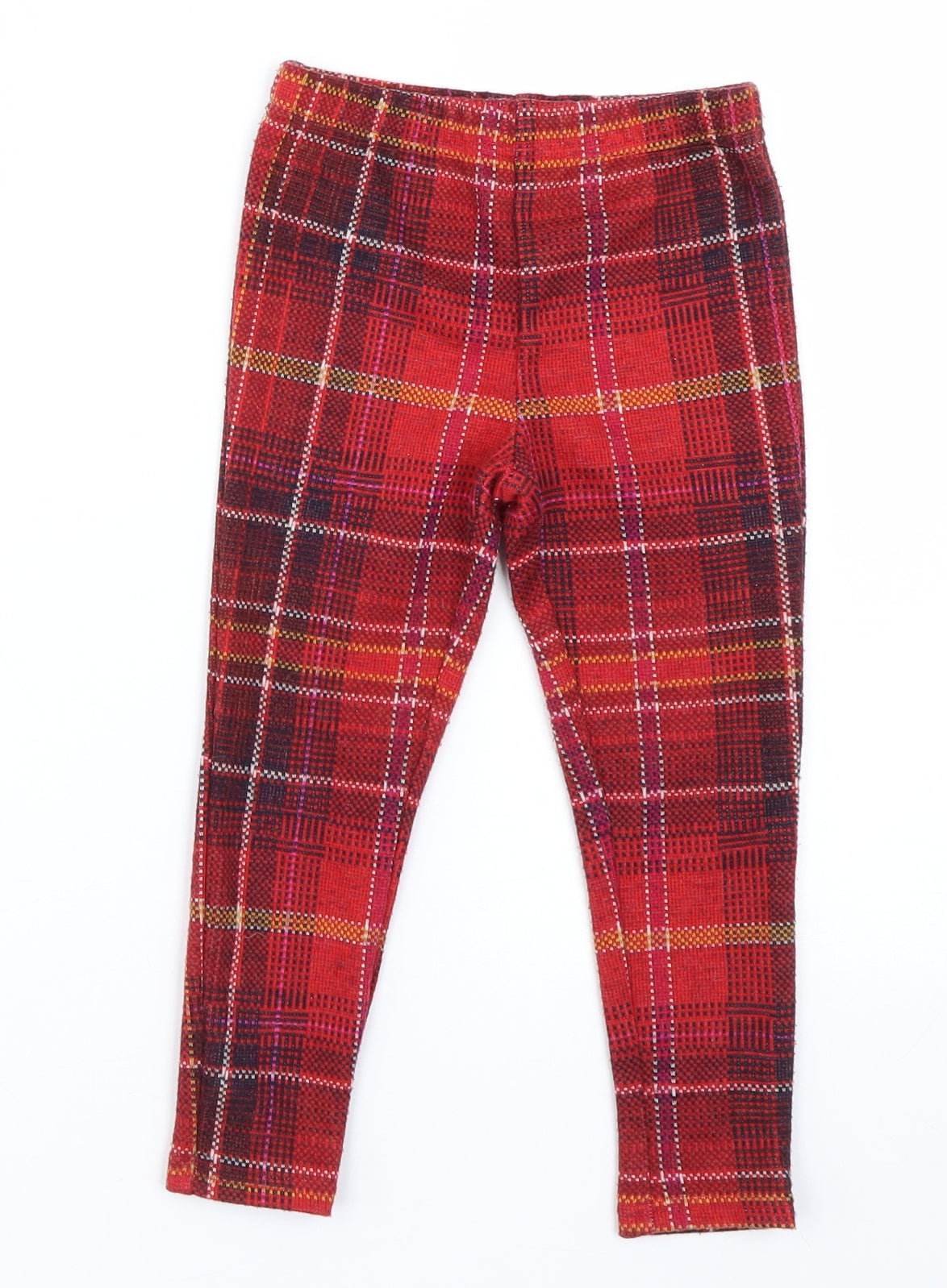 NEXT Girls Red Check  Jegging Trousers Size 3-4 Years - Leggings