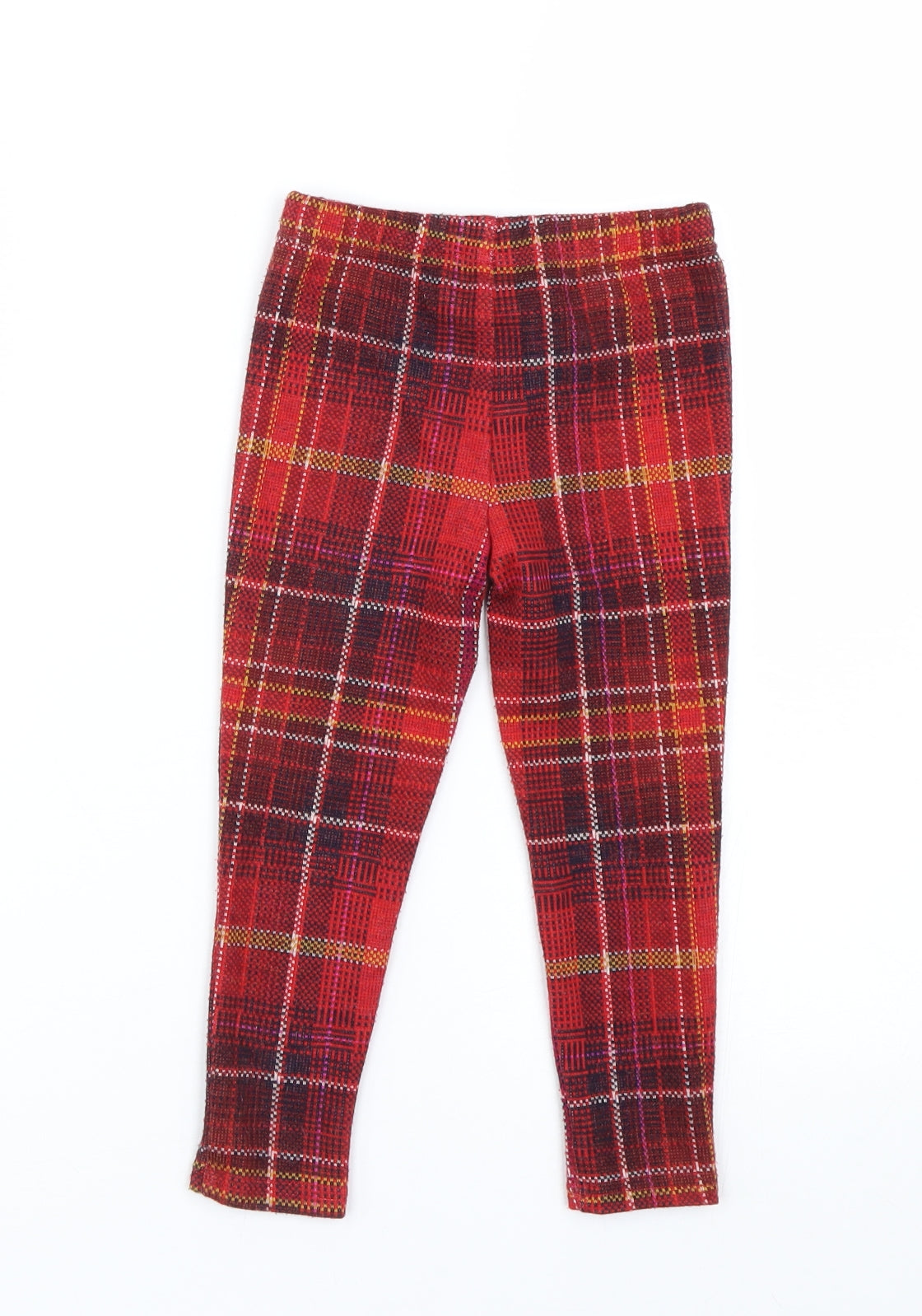 NEXT Girls Red Check  Jegging Trousers Size 3-4 Years - Leggings