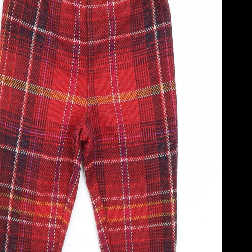 NEXT Girls Red Check  Jegging Trousers Size 3-4 Years - Leggings