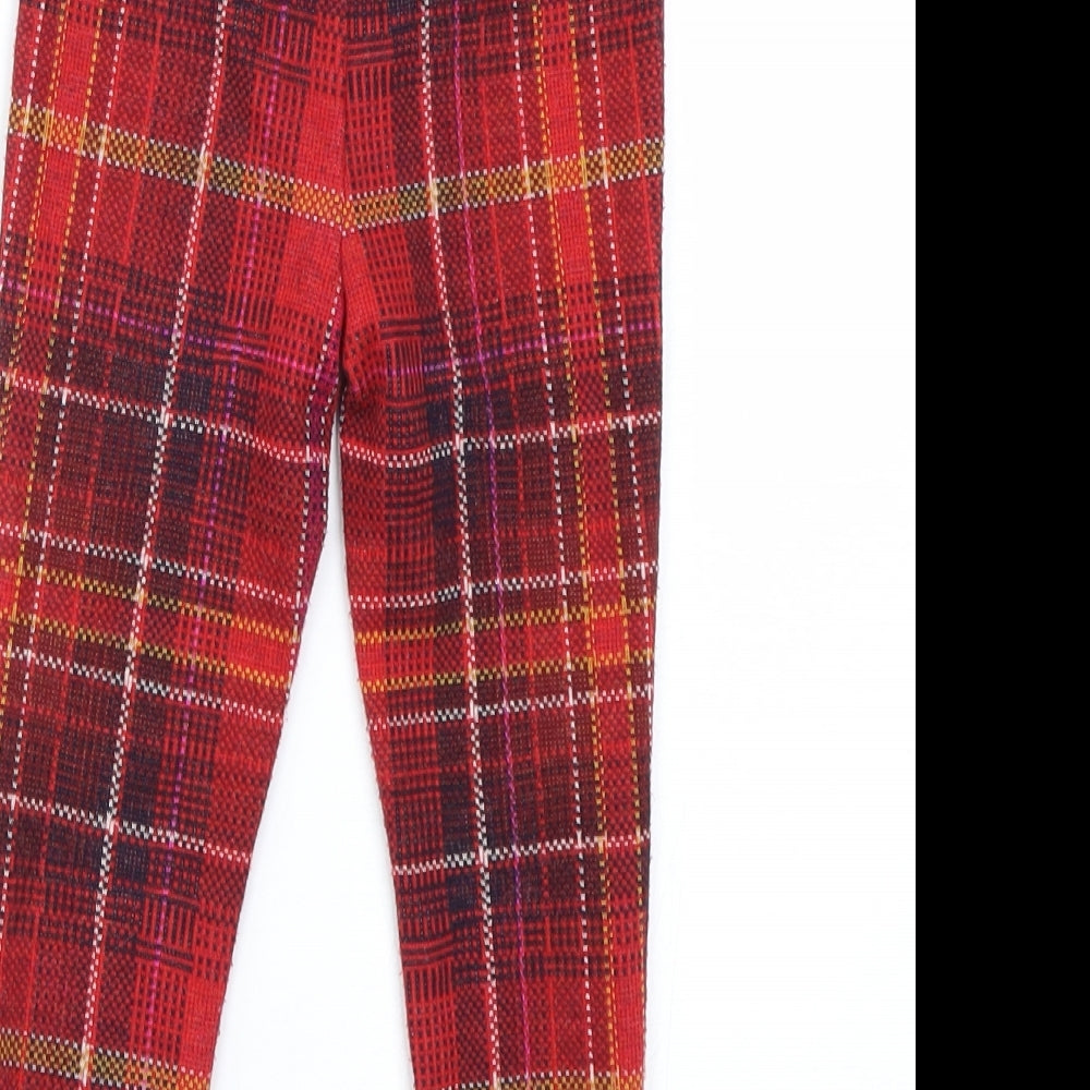 NEXT Girls Red Check  Jegging Trousers Size 3-4 Years - Leggings