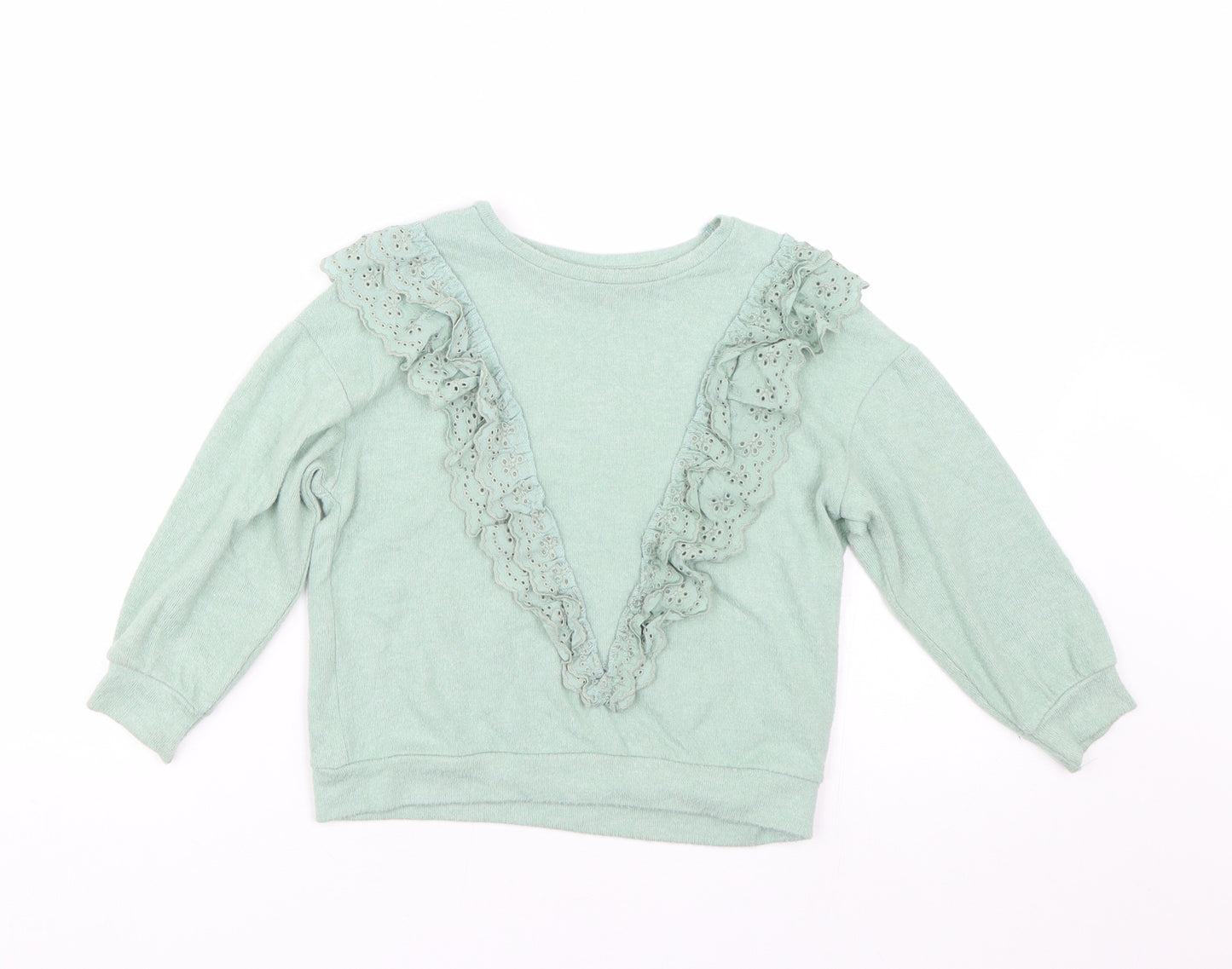 George Girls Green   Pullover Jumper Size 4-5 Years