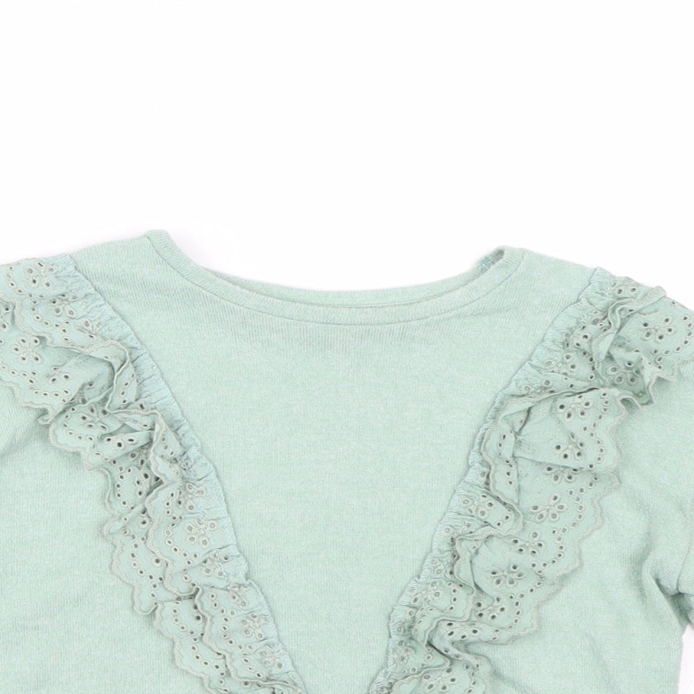 George Girls Green   Pullover Jumper Size 4-5 Years