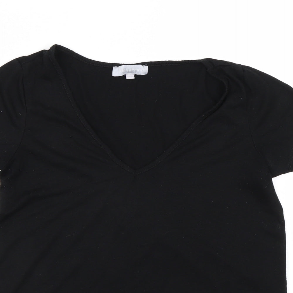 Red Herring Womens Black   Basic T-Shirt Size 8