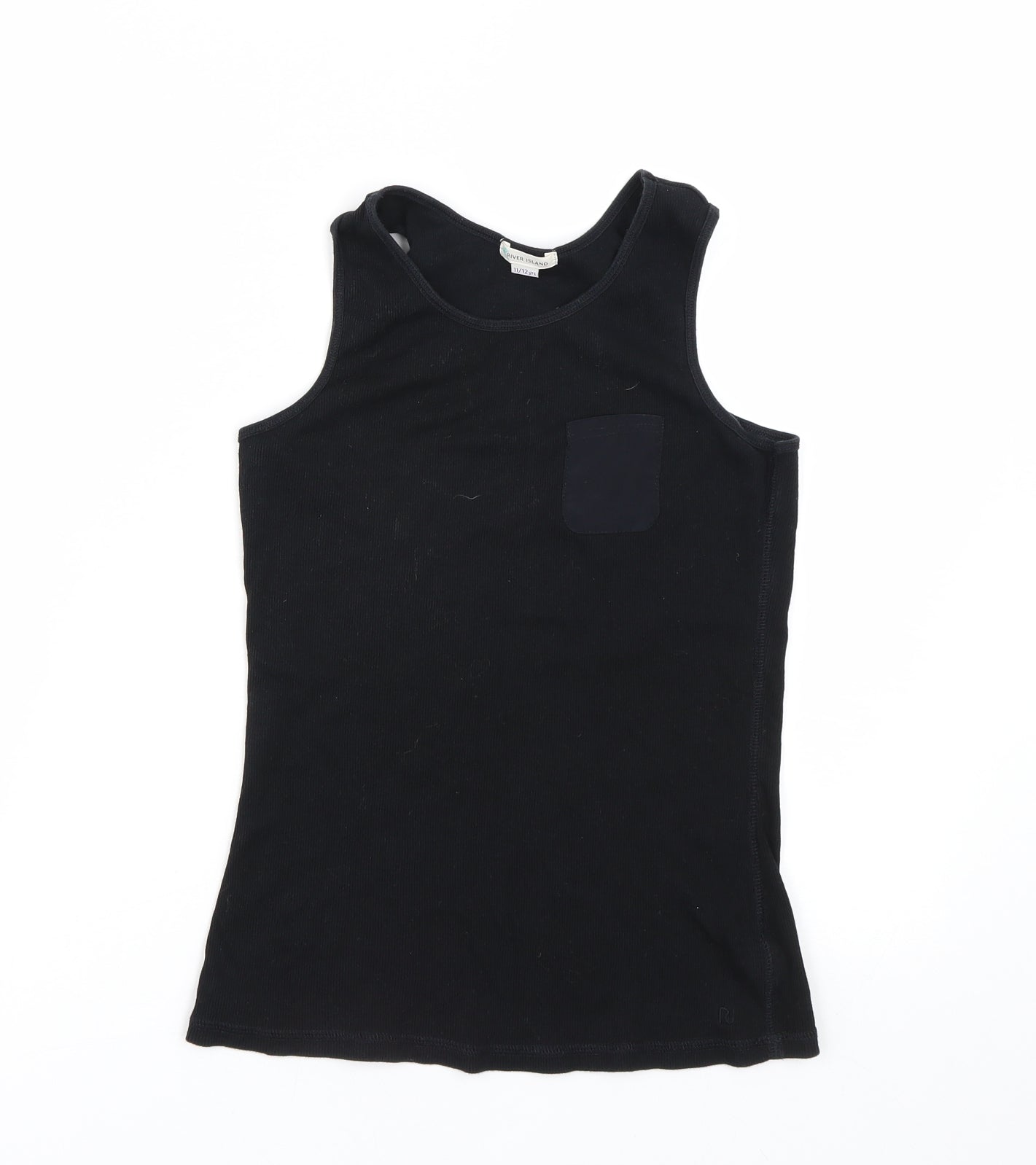 River Island Girls Black   Basic Tank Size 11-12 Years