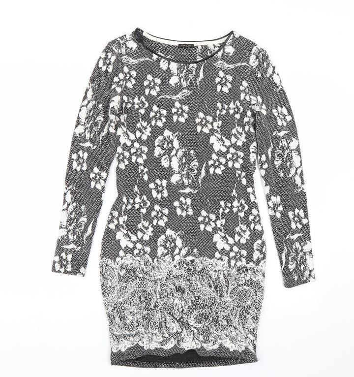 River Island Womens Grey Floral  Wrap Dress  Size 10