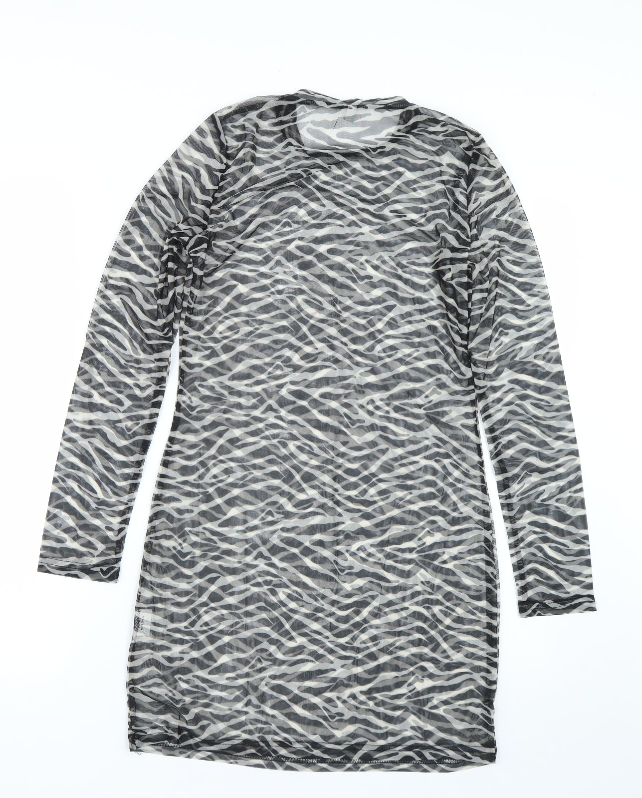 Preworn Womens Black Animal Print  Basic T-Shirt Size S  - Transparent