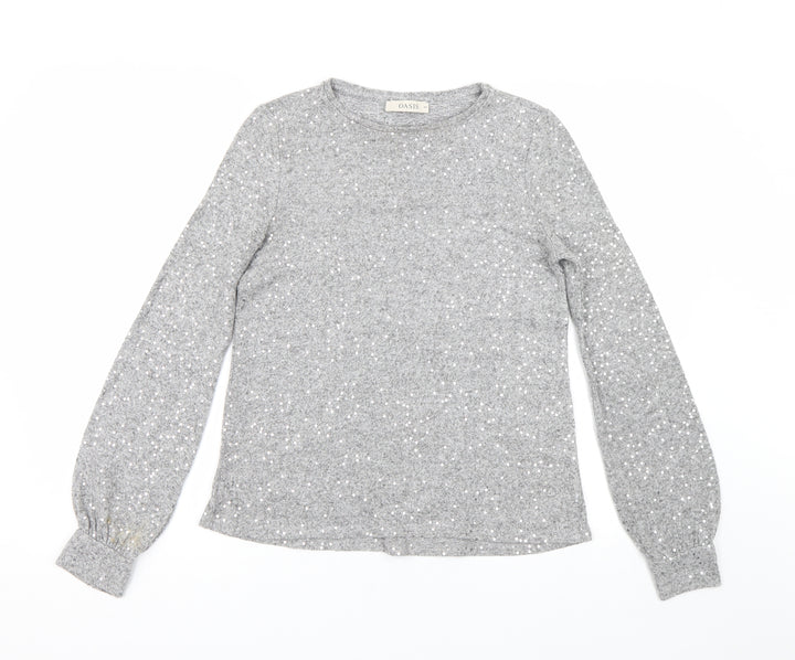 Oasis Womens Grey   Pullover Jumper Size XS