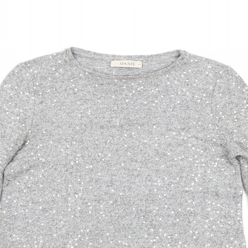 Oasis Womens Grey   Pullover Jumper Size XS