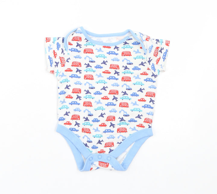 Mini Club Baby White   Babygrow One-Piece Size 3-6 Months  - Cars