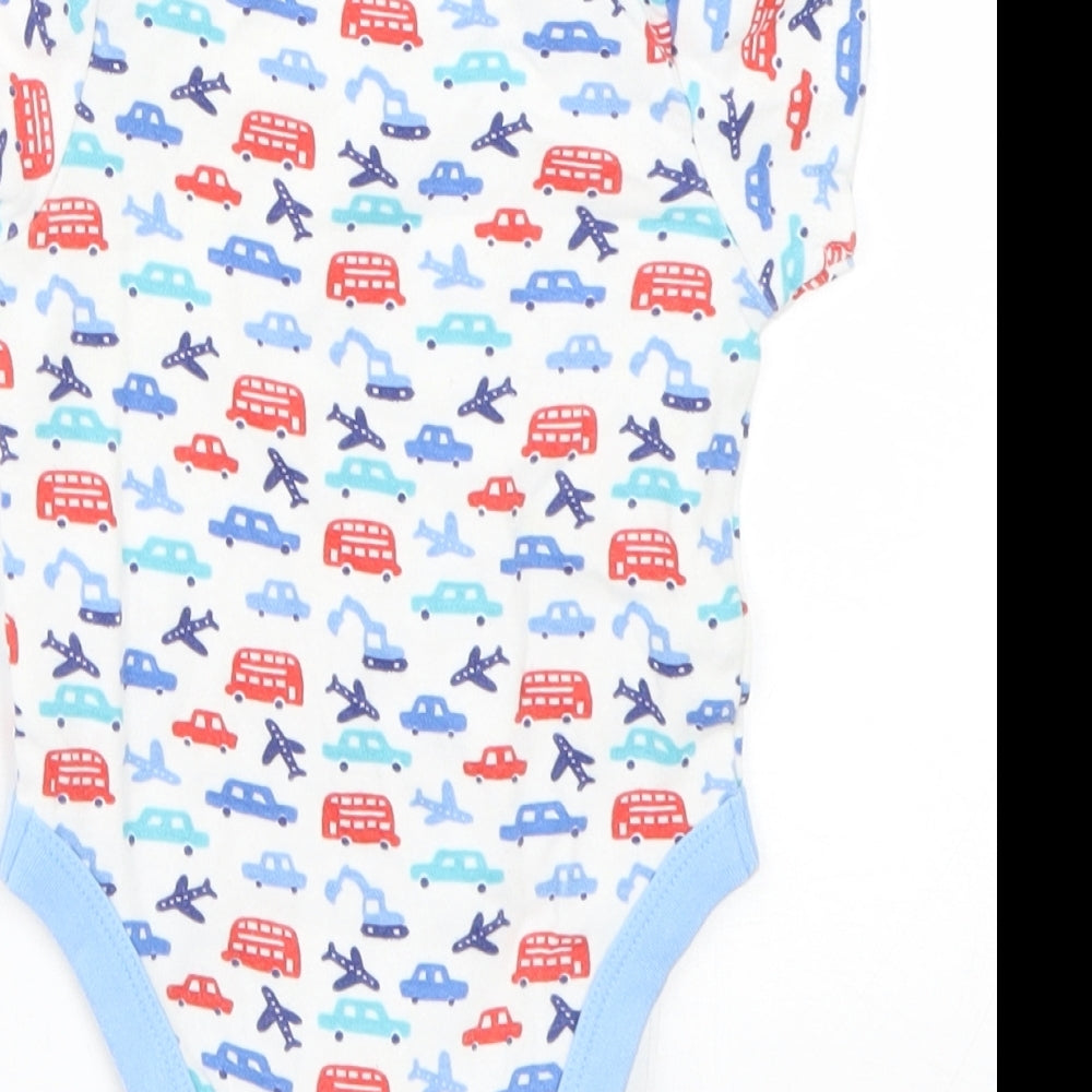 Mini Club Baby White   Babygrow One-Piece Size 3-6 Months  - Cars
