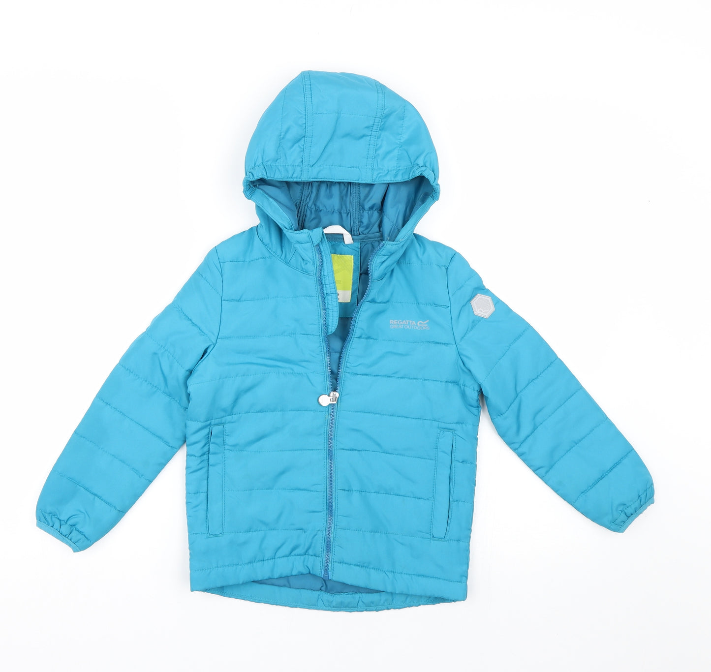 Regetta Girls Blue Striped  Puffer Jacket Coat Size 5-6 Years