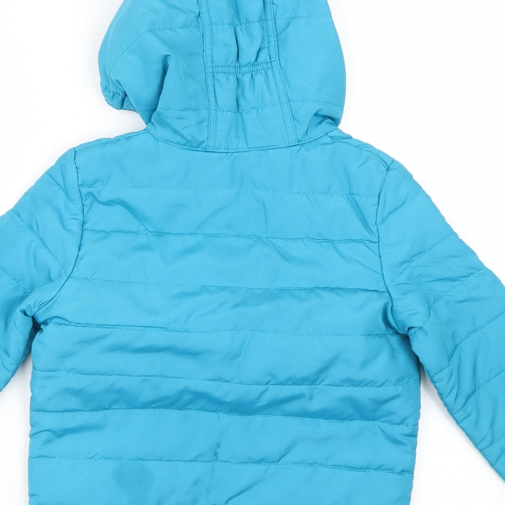 Regetta Girls Blue Striped  Puffer Jacket Coat Size 5-6 Years
