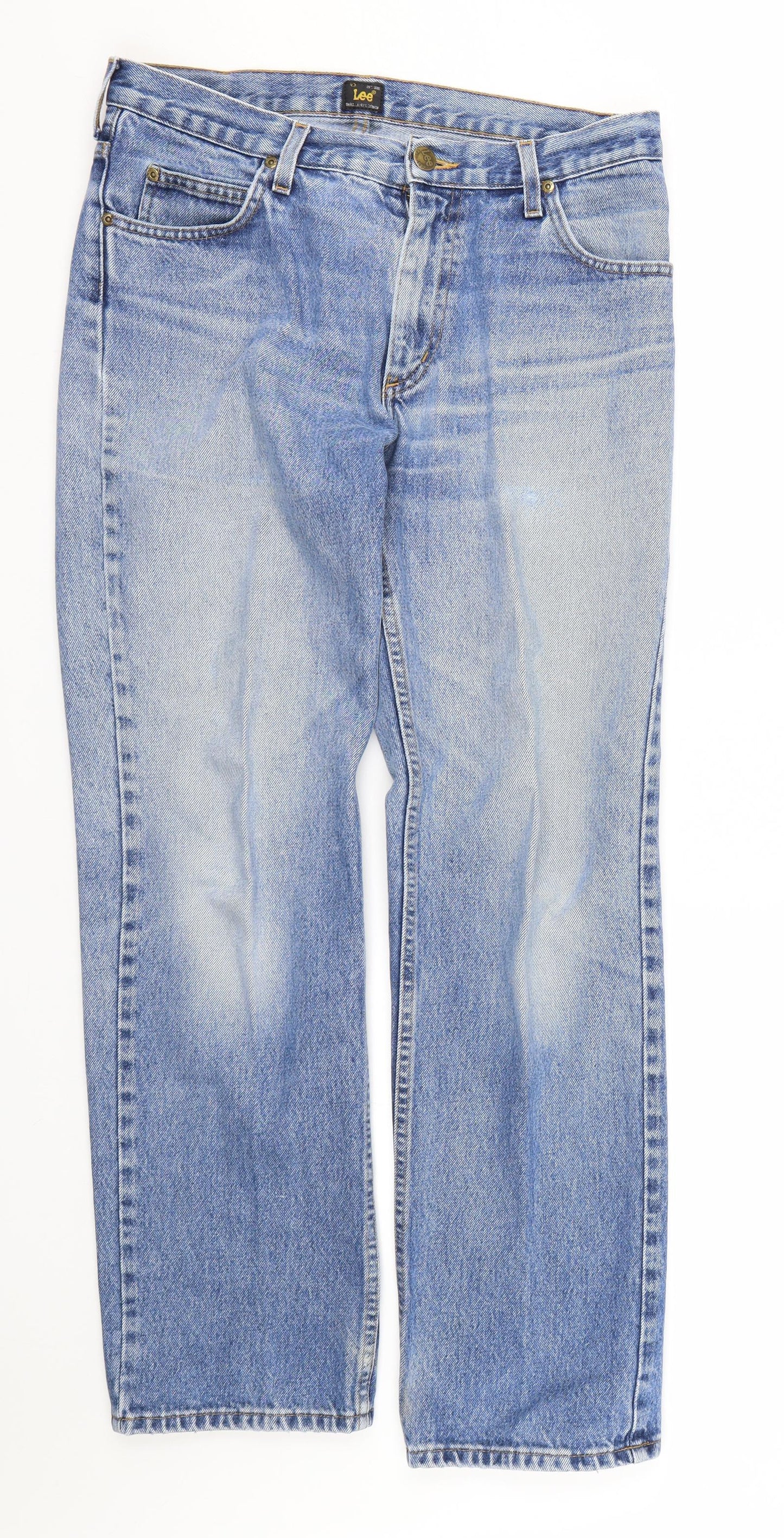 Lee Mens Blue  Denim Straight Jeans Size 32 L31 in