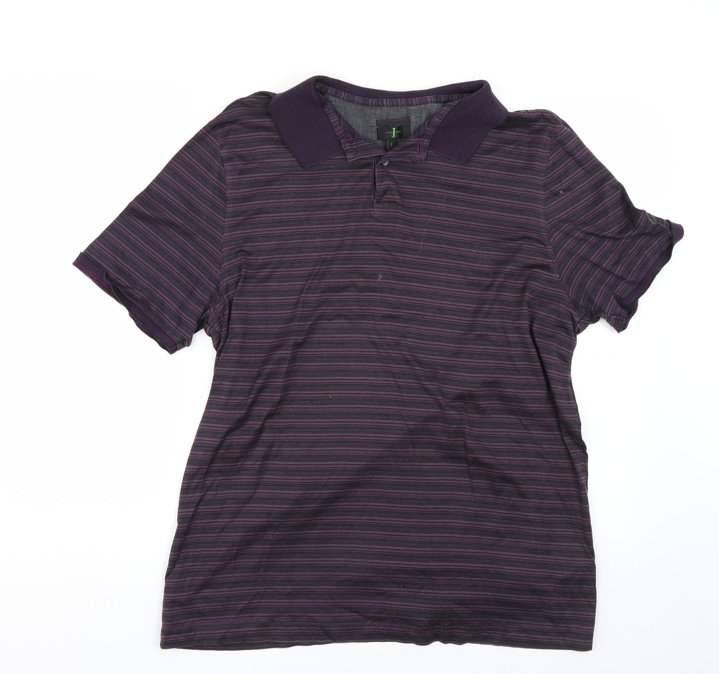 Jasper Conran Mens Purple Striped   Polo Size L