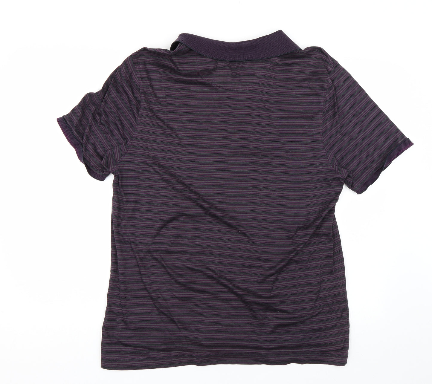 Jasper Conran Mens Purple Striped   Polo Size L