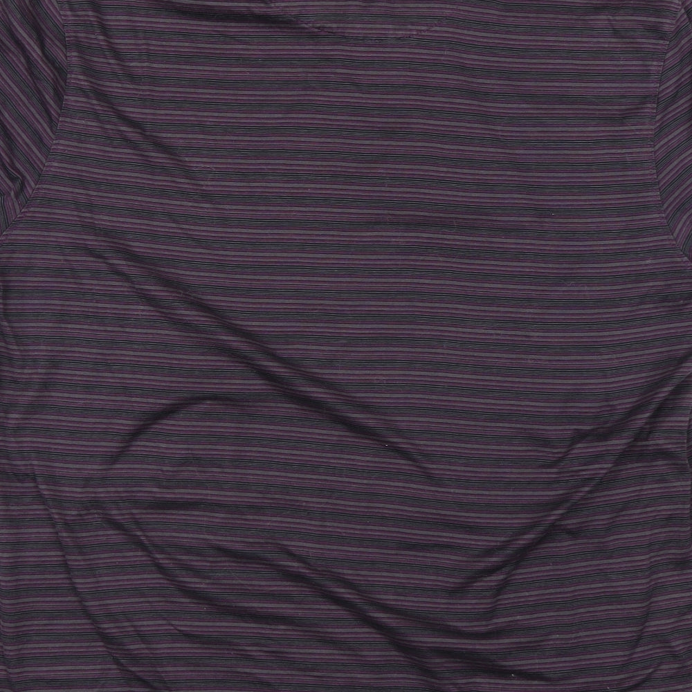 Jasper Conran Mens Purple Striped   Polo Size L