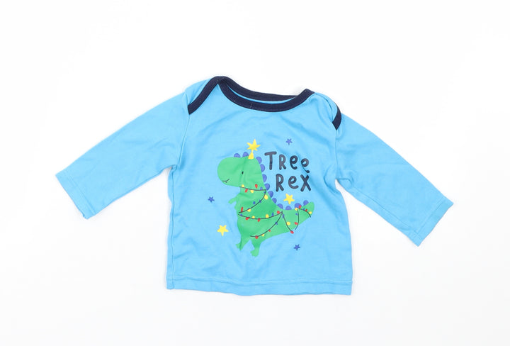 George Baby Blue Cami Pyjama Top Size 3-6 Months - Christmas Dinosaurs