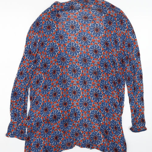 H&M Womens Blue Geometric  Cardigan Jumper Size S