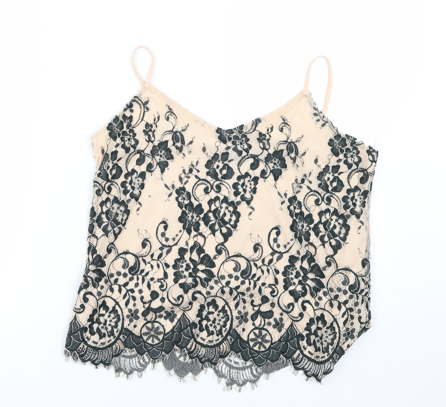 New Look Womens Beige Floral  Basic Tank Size 14