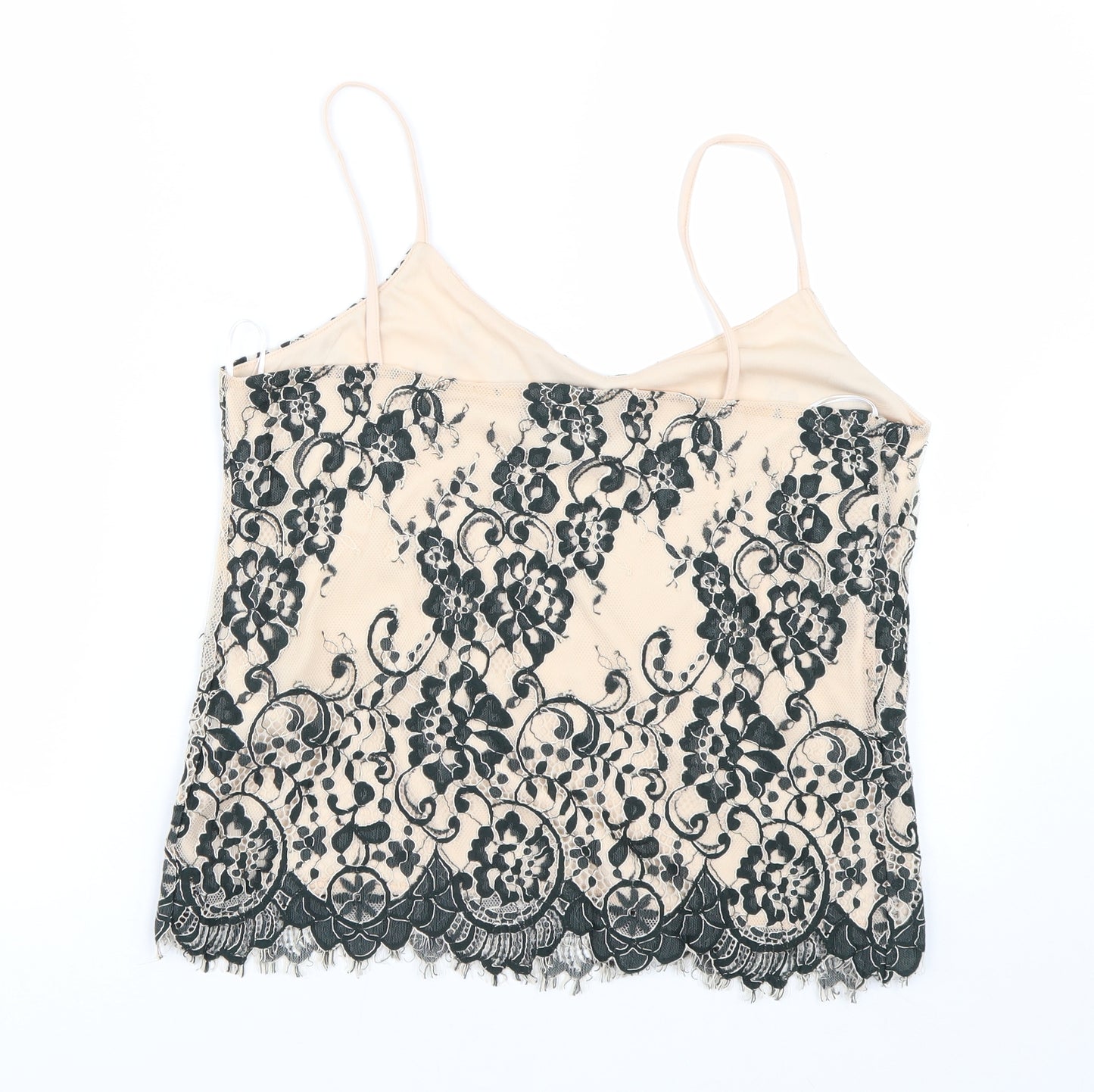 New Look Womens Beige Floral  Basic Tank Size 14