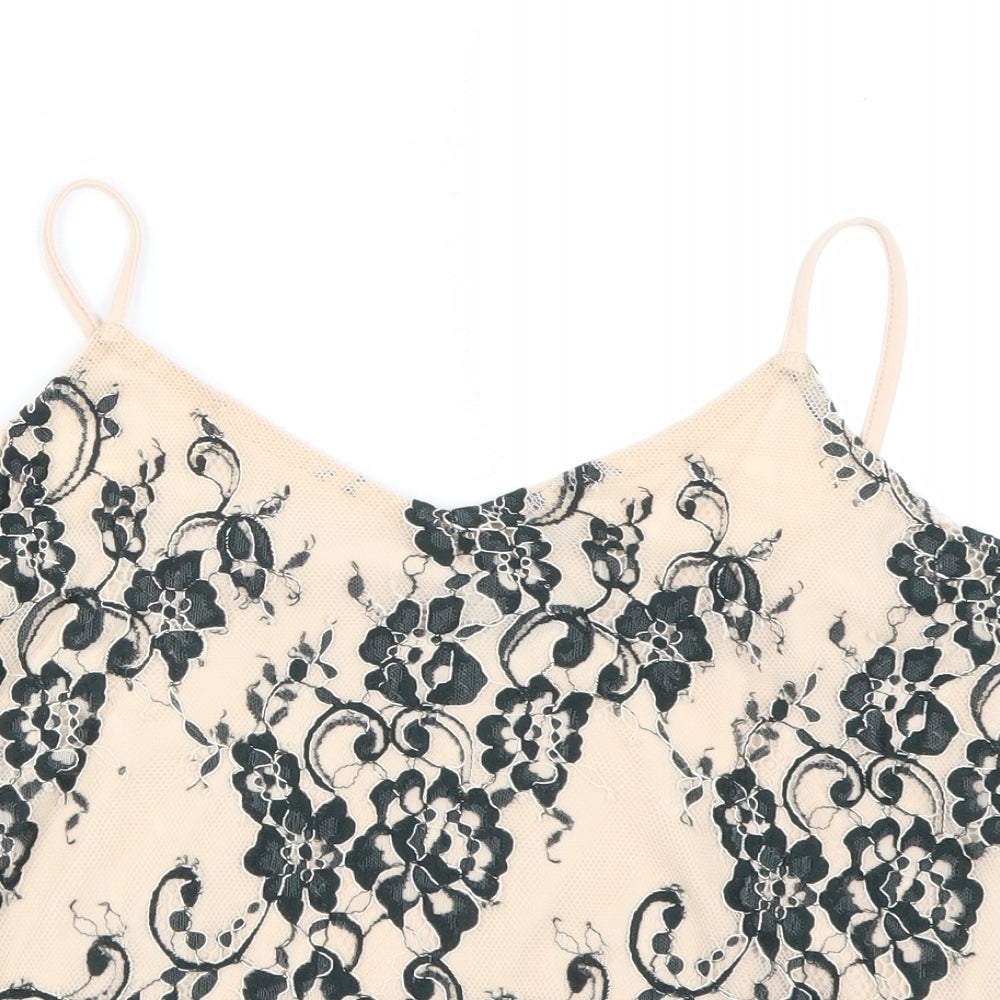 New Look Womens Beige Floral  Basic Tank Size 14