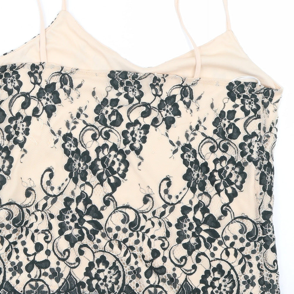 New Look Womens Beige Floral  Basic Tank Size 14