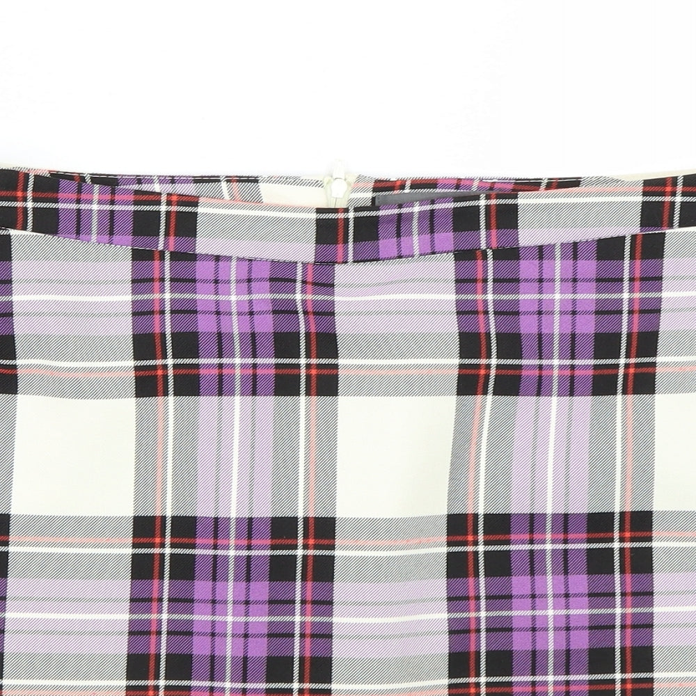 Primark Womens Purple Check  Mini Skirt Size 12