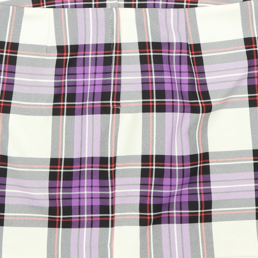 Primark Womens Purple Check  Mini Skirt Size 12