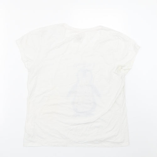 Pep&co Womens White   Top Pyjama Top Size 12  - Penguin