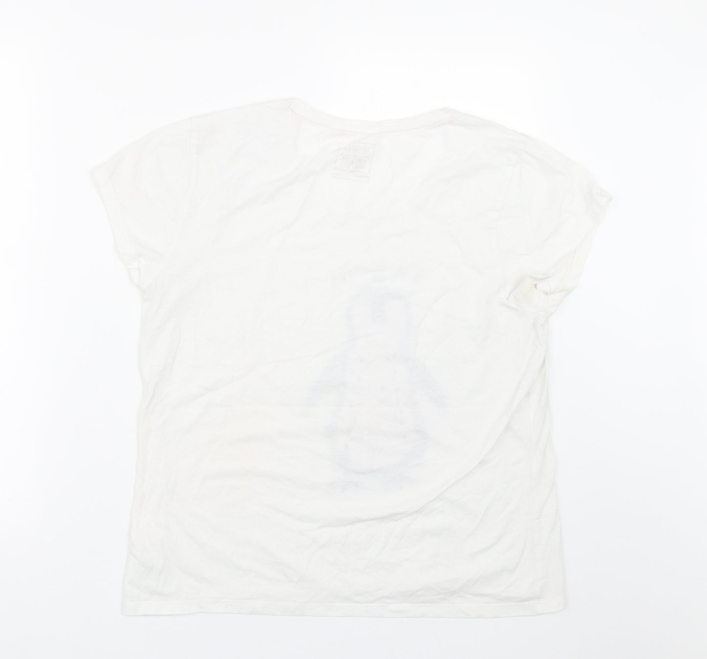 Pep&co Womens White   Top Pyjama Top Size 12  - Penguin