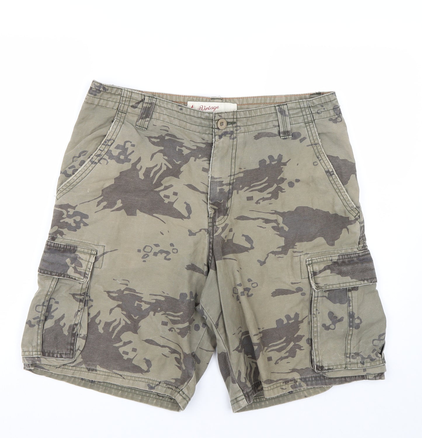 George Mens Green Camouflage  Cargo Shorts Size 34