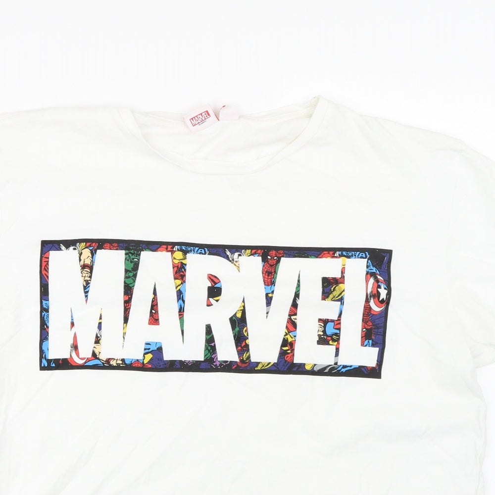Primark Mens White    T-Shirt Size L  - Marvel