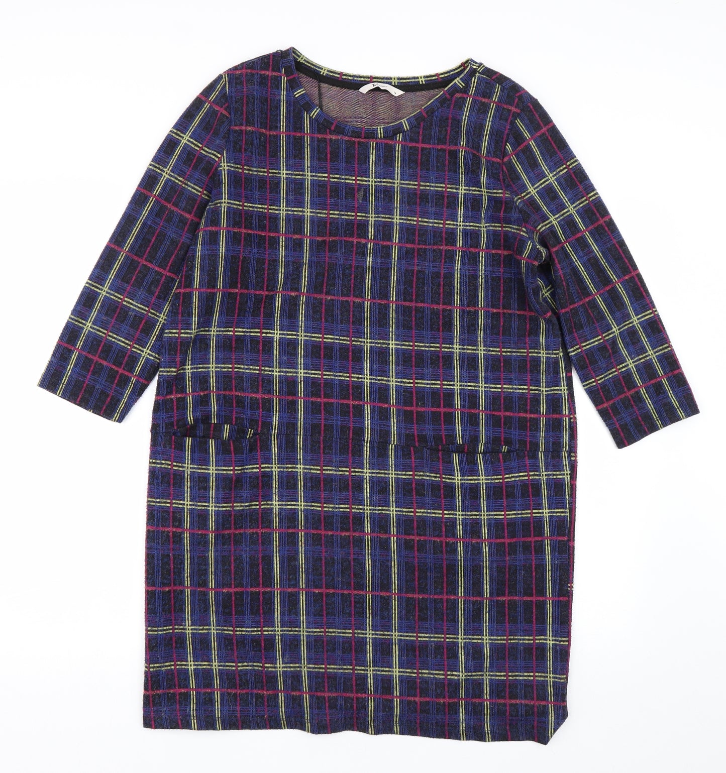 TU Womens Blue Check  T-Shirt Dress  Size 14