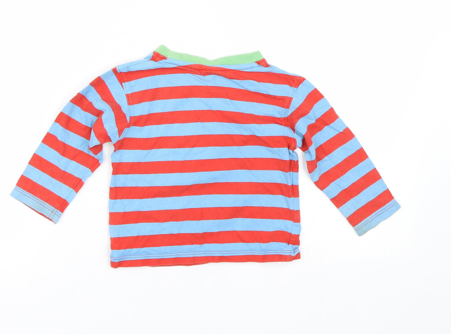 Mini mode  Boys Blue Striped  Basic T-Shirt Size 12-18 Months