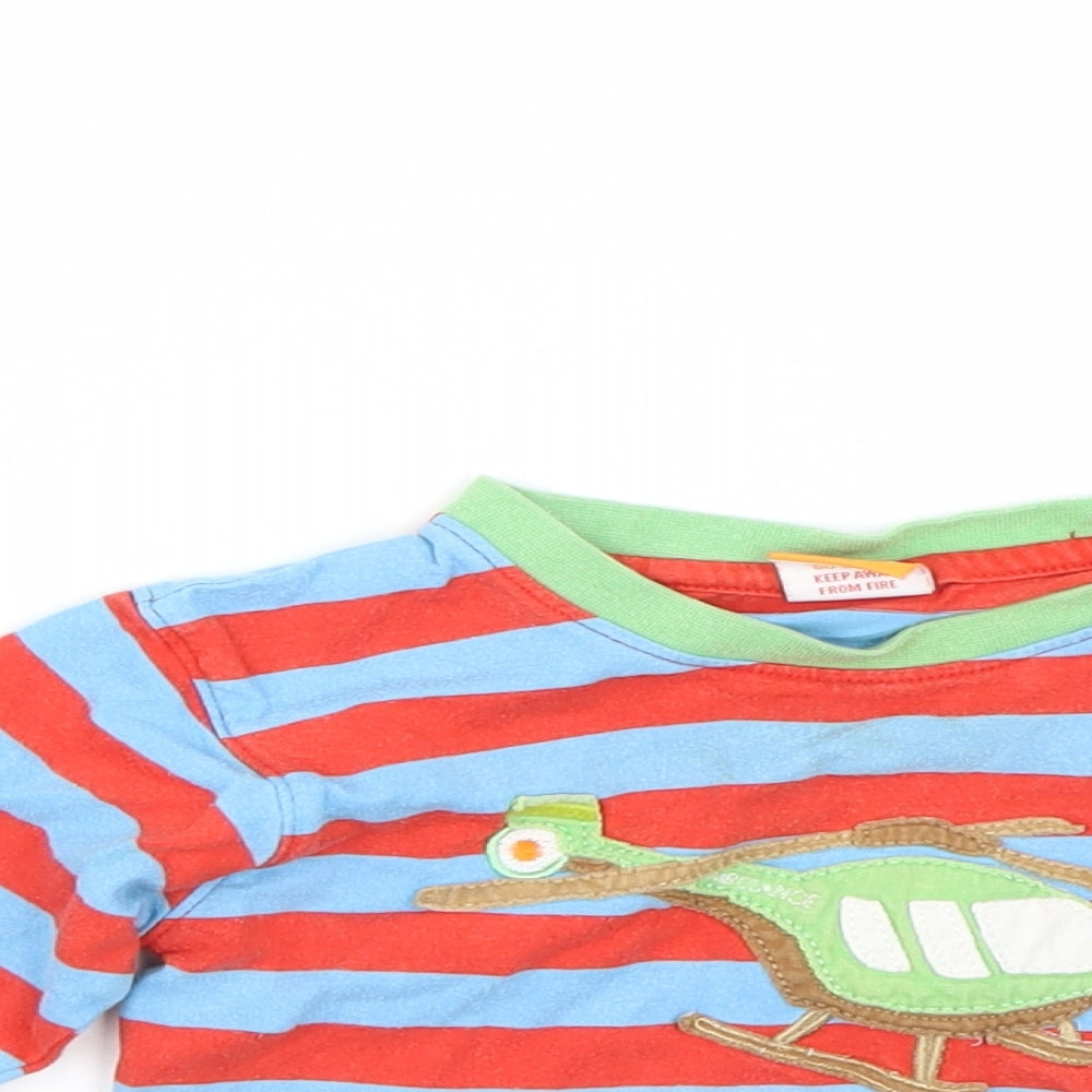 Mini mode  Boys Blue Striped  Basic T-Shirt Size 12-18 Months