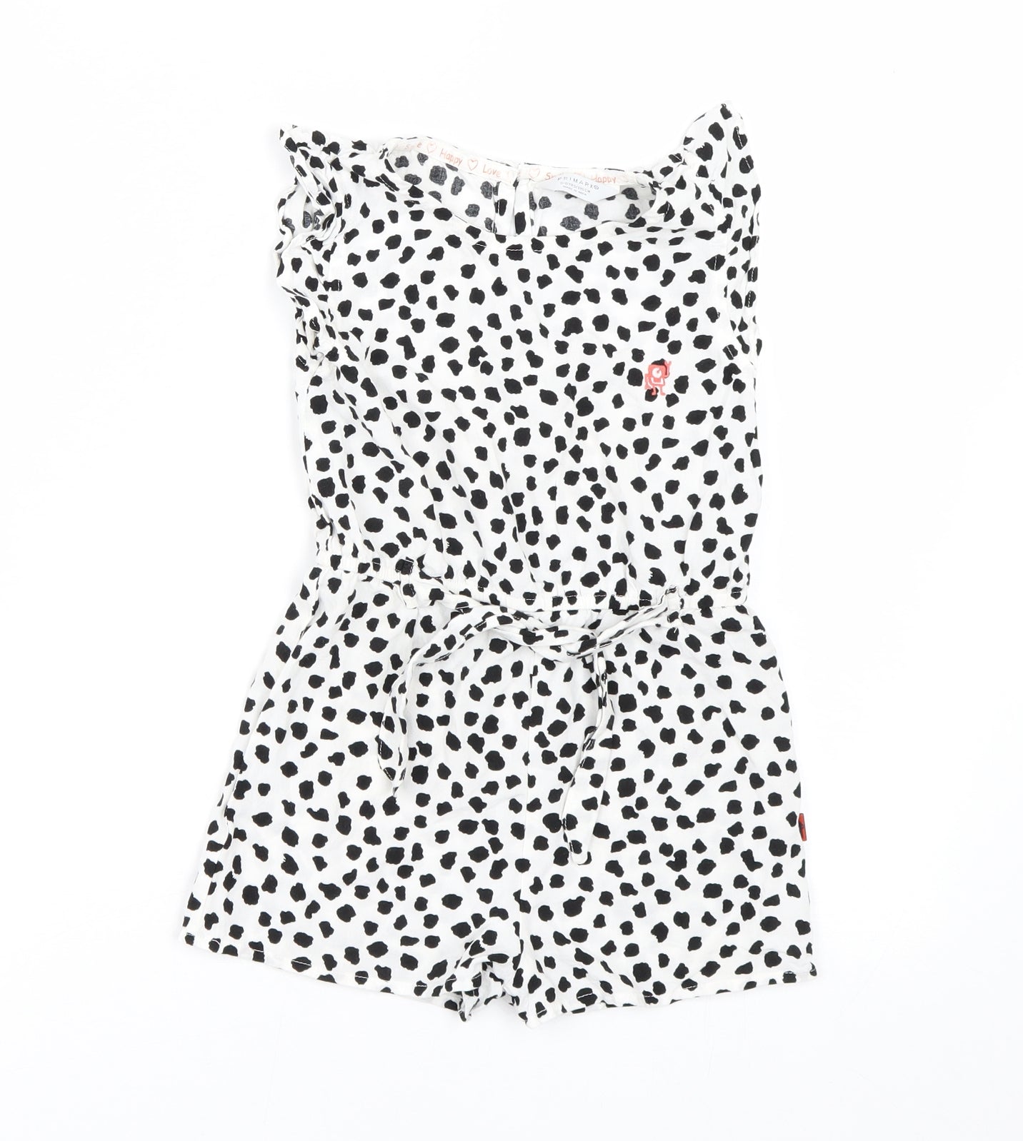 Primark Girls White Polka Dot  Jumpsuit One-Piece Size 5-6 Years