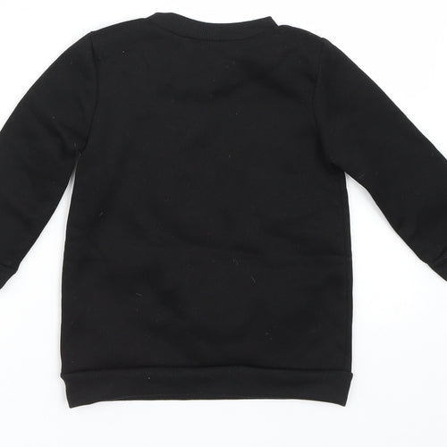 Preworn Girls Black   Pullover Sweatshirt Size 3-4 Years