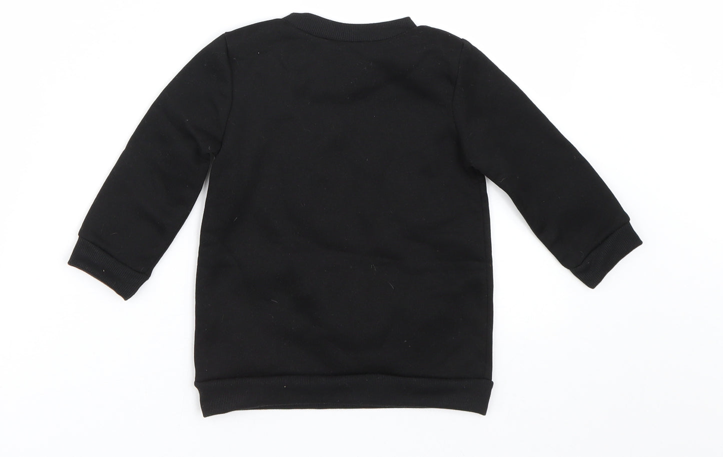 Preworn Girls Black   Pullover Sweatshirt Size 3-4 Years