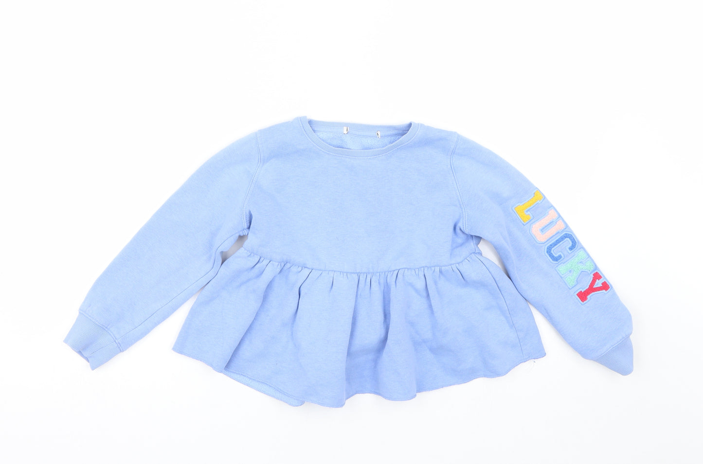 M&S Girls Blue   Pullover Sweatshirt Size 5-6 Years  - Lucky