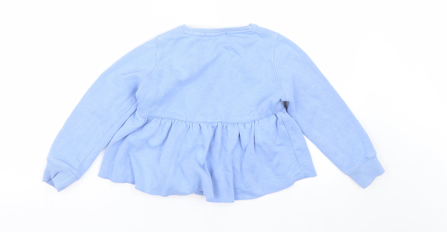 M&S Girls Blue   Pullover Sweatshirt Size 5-6 Years  - Lucky