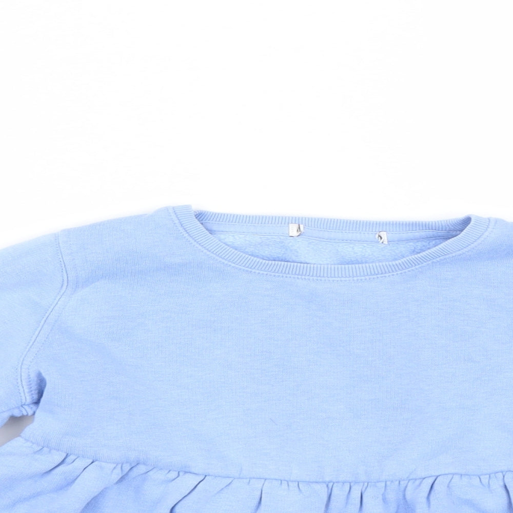 M&S Girls Blue   Pullover Sweatshirt Size 5-6 Years  - Lucky