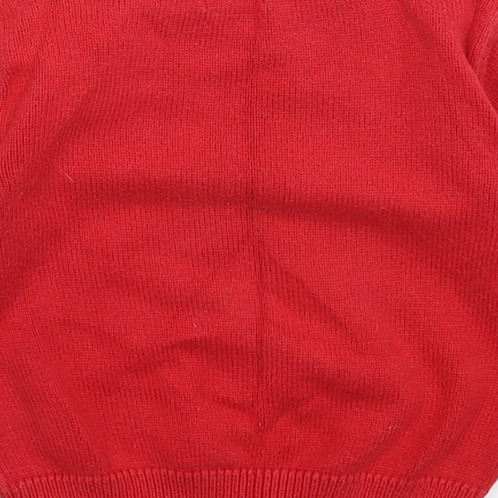 NEXT Boys Red  Knit Pullover Jumper Size 2-3 Years
