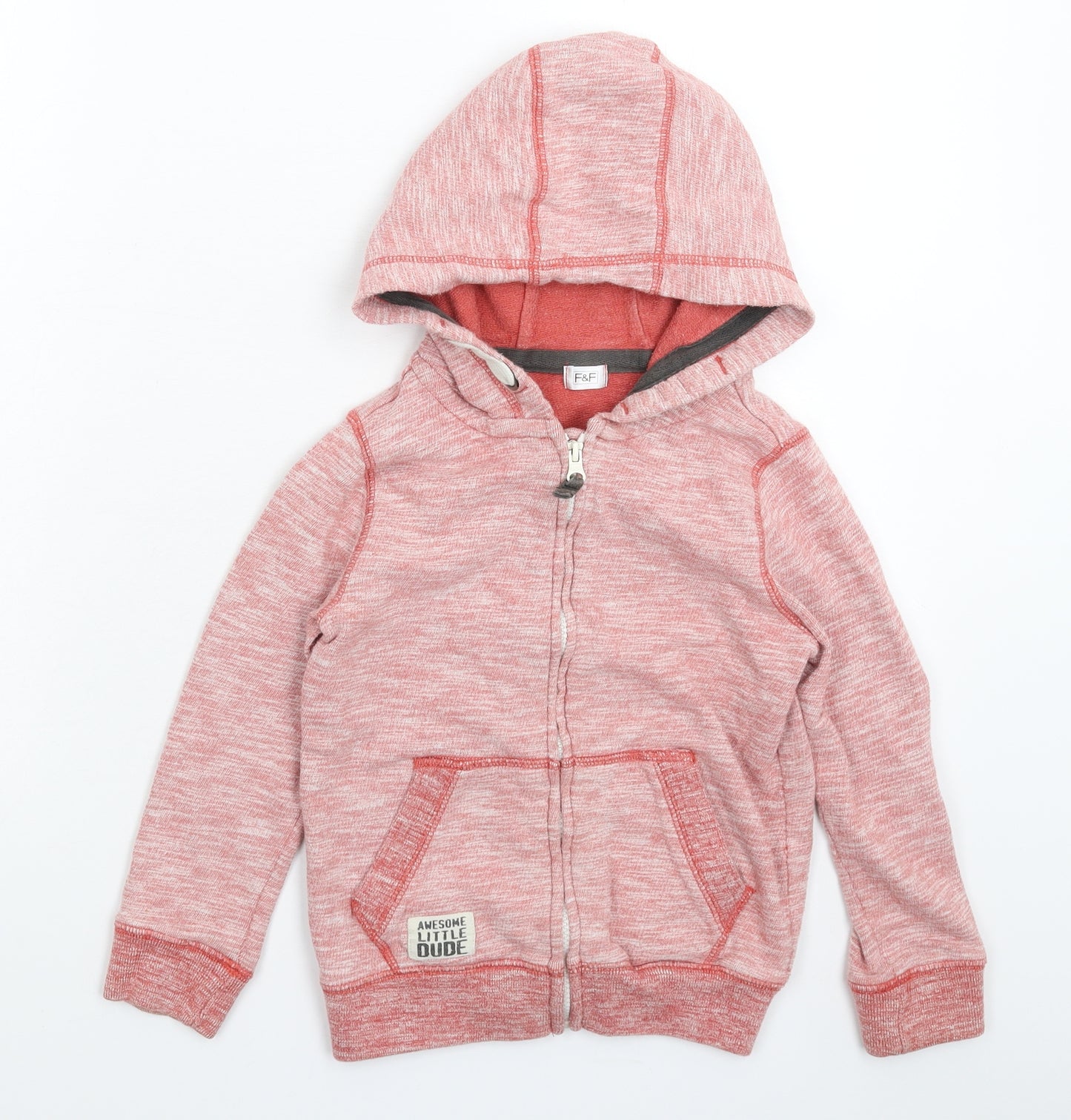 F&F Boys Red   Full Zip Hoodie Size 6-7 Years