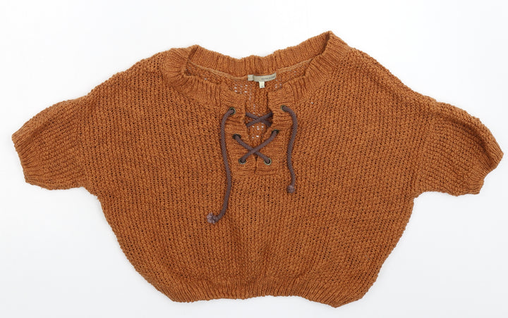 River Island Womens Brown Knit Pullover Jumper Size 10
