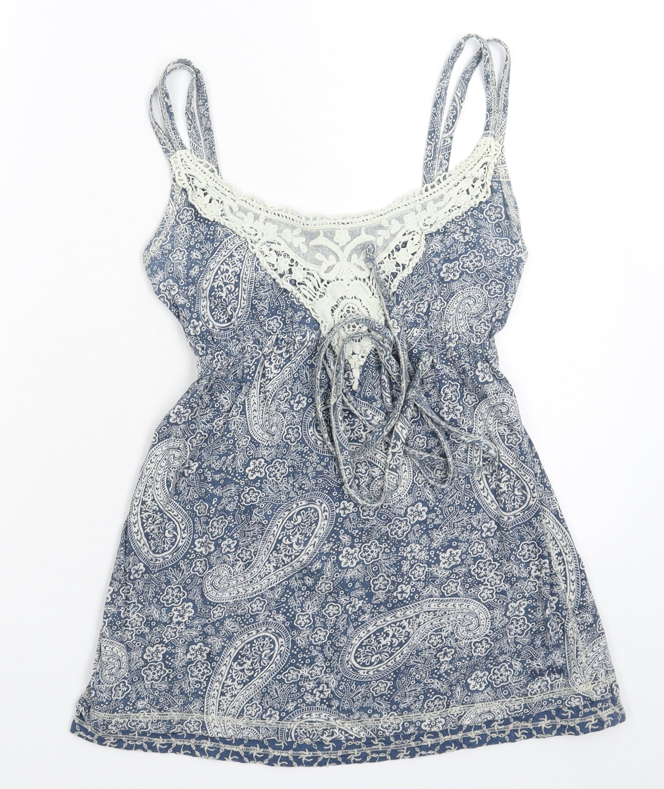 Fat Face Womens Blue Floral  Basic Tank Size 8