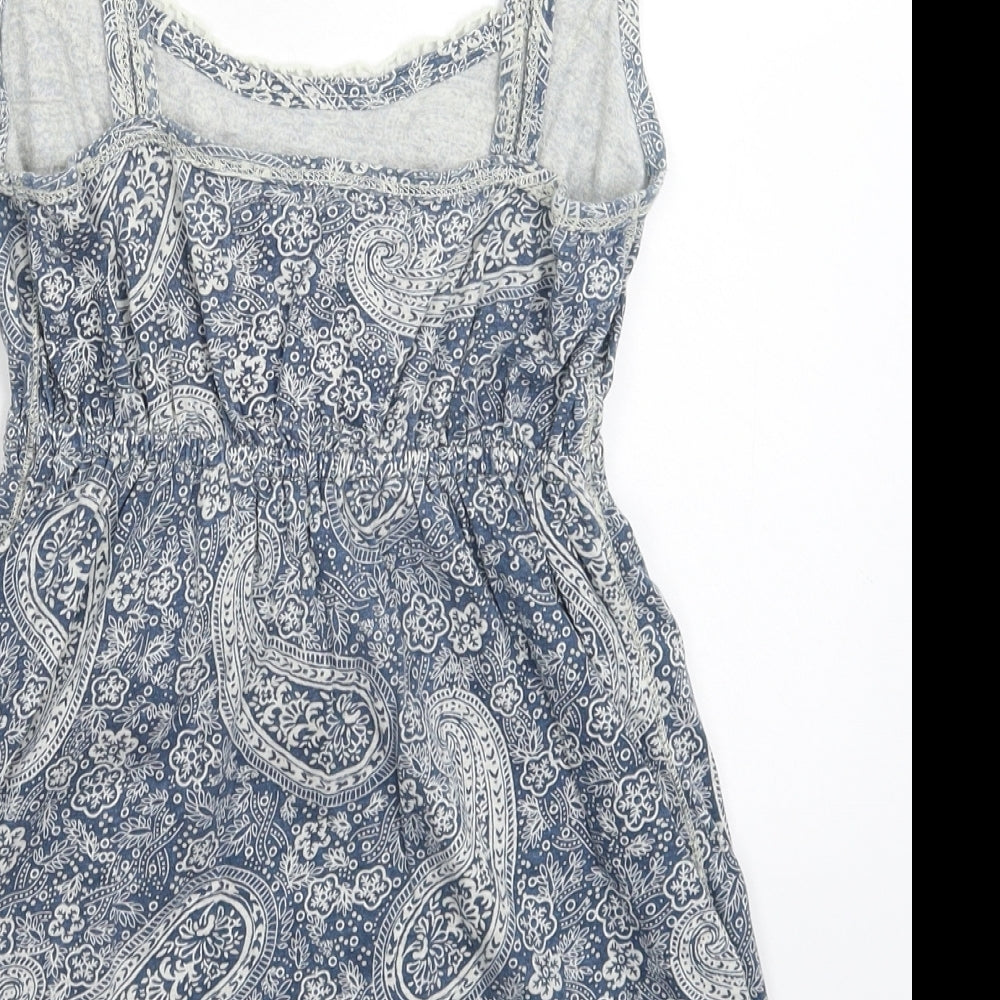 Fat Face Womens Blue Floral  Basic Tank Size 8